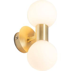 QAZQA cederic - Moderne Wandlamp Up Down voor binnen voor badkamer - 2 lichts - D 113 mm - Goud/messing -