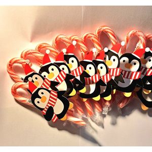 candy-canes - met - kerst-kaartje - 12 stuks - kerstsnoep - snoep - traktatie