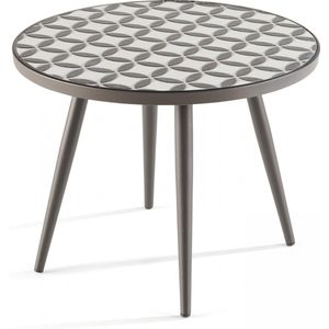 Oviala - Ronde salontafel met mozaïekpatroon van keramiek