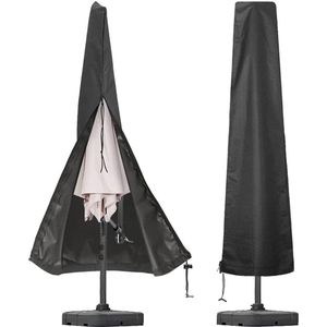 Parasolhoes - Staande Parasol - Waterdichte Parasolhoes - parasolhoes voor buitenterras - Waterdichte / Stofdicht / Weerbestendig - Voor Zweefparasol En Staande Parasol - Stevig & Duurzaam - 200×55×35cm - Zwart