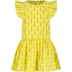 Like FLO Aop Woven Ruffle Dress Jurken & Rokken Unisex - Geel - Maat 74