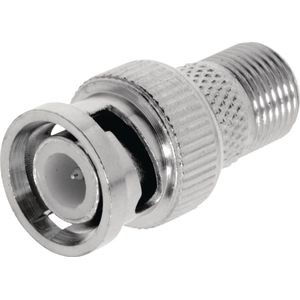 Coax-Adapter BNC BNC Male - F-Connector Female Zilver
