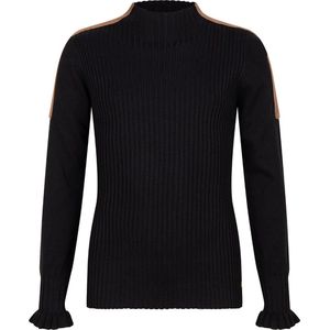 Indian Blue meiden gebreide rib shirt Black