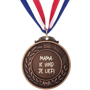 Akyol - mama ik vind je lief medaille bronskleuring - Mama - de liefste moeder - moederdag cadeautjes - moederdag - cadeau - verjaardagscadeau - verjaardag - kado - geschenk - gift - moeder artikelen