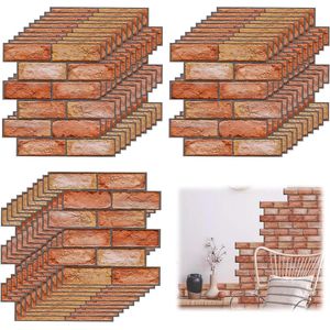 30 stuks 3D wandpanelen steenlook zelfklevend - waterdicht pvc-baksteenbehang - 30 x 30 cm