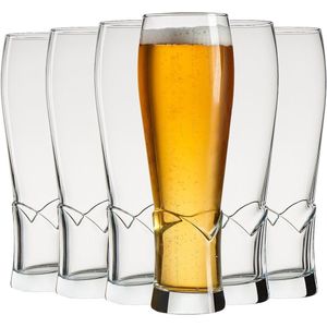 Set van 6 16oz bierglazen voor Craft Brews Home Bar Geschenken Elegant ontwerp Comfortabel handvat Bierglazenset Glaswerk Drinkglazen Bierbekers