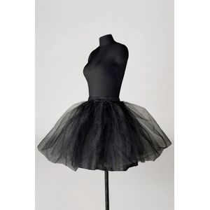 KIMU Zwarte Petticoat Rok Tule Tutu - Black Swan Steampunk Zwart - XS S M - Onderrok Rokje Ballet Turnen Duivel Rock&Roll Duiveltje Festival