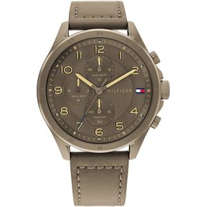 Tommy Hilfiger Axel 1792005 Horloge - Leer - Groen - Ø 44 mm