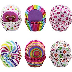 300 stuks cupcake vormpjes - papier bakvormen voor cupcakes en muffins - wegwerp mini muffin vormen voor bruiloft .