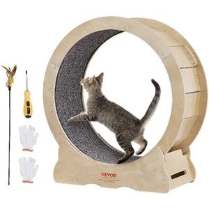 Katten Loopwiel - Looprad voor Kat - Wiel voor Katten - Kattenwiel - Cat Wheel - Hout - Maat M - 65 cm diameter