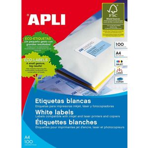 Adhesive labels Apli 1272 70 x 35 mm 100 Sheets White