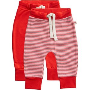 ten Cate Basics broek stripe and flame scarlet 2 pack voor Baby | Maat 74/80