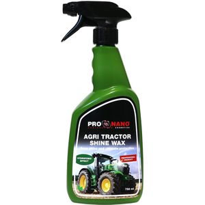 ProNano | Pro Nano Tractor Shine 750ml | Tractor Wax | kan zowel op natte als droge ondergrond worden aangebracht. Het heeft uitstekende hydrofobe eigenschappen waardoor uw landbouwvoertuig of machine water- en vuilafstotend is.