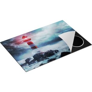 Chefcare Inductie Beschermer Vuurtoren tijdens een Storm - 80x52 cm - Afdekplaat Inductie - Kookplaat Beschermer - Inductie Mat