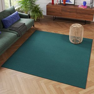 Tapiso Mono Square Vloerkleed Donker Blauw Laagpolig Vierkant Tapijt Maat- 250x250