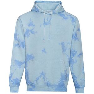 Vintage wash Tie-Dye Hoodie unisex 'Blue Cloud' - S