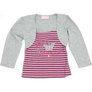 Bolero longsleeve meisjes babykleding katoen vlinder grijs maat 74/80