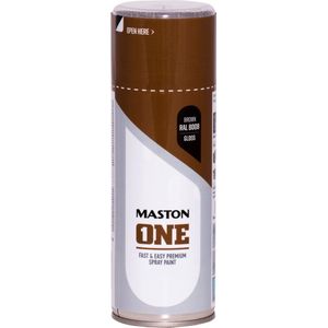 Maston ONE - spuitverf - hoogglans - olijfbruin (RAL 8008) - 400 ml - spuitbus verf bruin