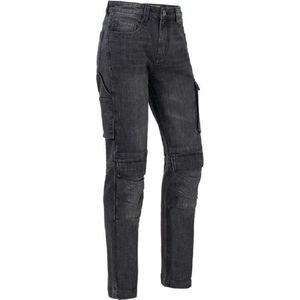 Dames werkbroek - spijkerbroek - worker - Lara - zwart denim stretch - maat 34/30