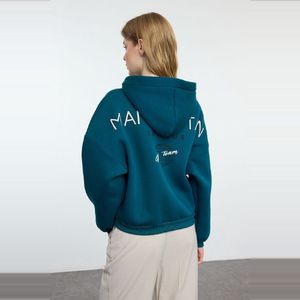 Trendyol Bruine Print Op De Achterkant Gedetailleerd Dik Fleece Gebreid Sweatshirt Met Capuchon Twoaw22Sw0711