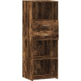vidaXL - Hoge - kast - 45x42,5x124 - cm - bewerkt - hout - gerookt - eikenkleurig