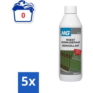 HG - Roestverwijderaar - Verwijdert Zonder Schuren - Snel & Effectief - 500 ml - Bulkverpakking - 5 stuks