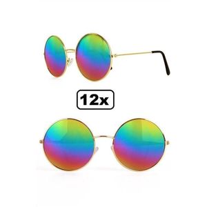 12x Uilenbril olieglas regenboog