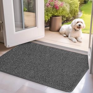 JGS ® Super Absorberende Vloermat voor Binnen en Buiten, Antislip Deurmat, Ideaal voor Schoenen en Dierenpoten, 90 x 150 cm, Grijs
