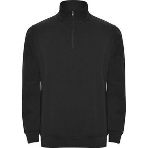 Zwarte sweater met halve rits model Aneto merk Roly maat L