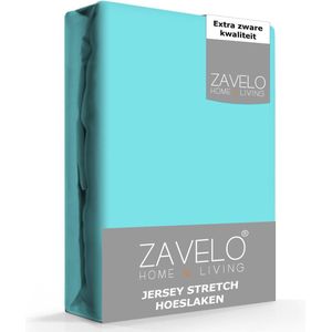 Zavelo® Jersey Hoeslaken Aqua - 1-persoons (80/90x200 cm) - Hoogwaardige Kwaliteit - Rondom Elastisch - Perfecte Pasvorm