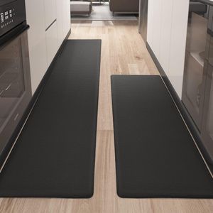 Keukenloper, 2 stuks, keukentapijt, wasbaar, antislip, tapijt, keuken, met oliebestendig en waterdicht, rubberen achterkant, keukenmat voor eetkamer, keuken, loper (44 x 120 cm + 44 x 240 cm