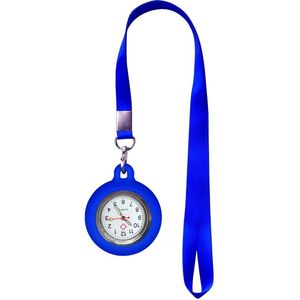 Fako® - Verpleegstershorloge Met Keycord - Zusterhorloge - Ketting - 90cm - Blauw