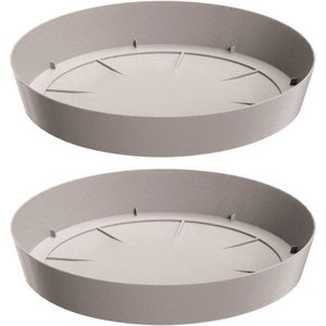 Prosperplast Opvangschaal/onderschaal voor bloempot/plantenpot - 3x - beige - rond - Dia 23 cm