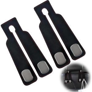 Hoofdsteunhaken voor Auto - 2 stuks Leren Hanger voor Autostoel - Voor Levensmiddelentassen Handtassen