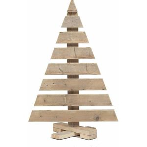 Decoratieve kerstboom steigerhout 165cm hoog - van hoge kwaliteit met houten onderstel - kerst - boom - steigerhout - hout- houten - decoratie - interieur