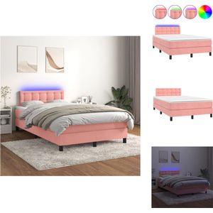 vidaXL Bed Serene Roze - Boxspring 120x200 - LED - Bed