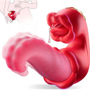 Likkende tong vibrator voor vrouwen - Sex toys - Clitoris stimulator - Dildo vibrator voor vrouwen - Zuiger - Roos - Sexspeeltjes - Seksspeeltjes - Erotische - Vibrators - Jespro