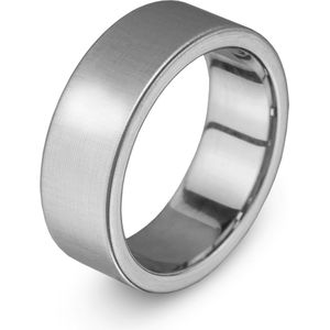 Frank 1967 7FR-0005-66 Stalen Ring - Heren - Glad - 8 mm Breed - Maat 66 - Staal - Zilverkleurig