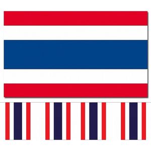 Bellatio Decorations - Vlaggen versiering - Thailand - Vlag 90 x 150 cm en vlaggenlijn 9m