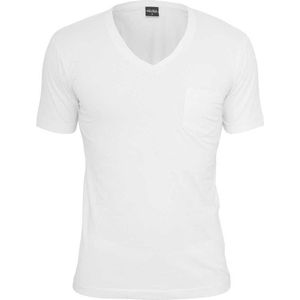 Urban Classics - V-Neck Pocket Heren T-shirt - L - Wit