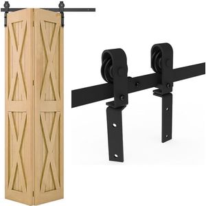 Vouwdeur schuifdeur montageset - 100CM - geschikt voor binnendeuren - koolstofstaal