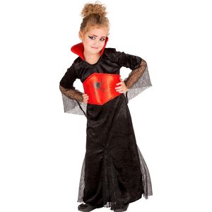 dressforfun - meisjeskostuum gravin Dracula 140 (10-12y) - verkleedkleding kostuum halloween verkleden feestkleding carnavalskleding carnaval feestkledij partykleding - 300052