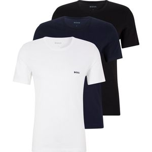HUGO BOSS Classic T-shirts regular fit (3-pack) - heren T-shirts O-hals - wit - navy - zwart - Maat: XL