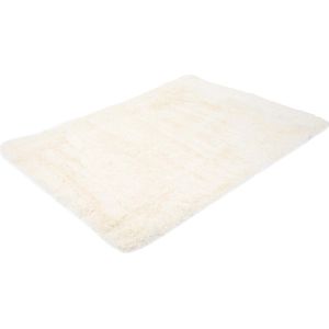 Tapijt MCW-F69, shaggy loper hoogpolig langpolig, stof/textiel pluizig zacht 230x160cm ~ crème