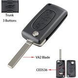 Peugeot Sleutel 3 Knop autosleutel behuizingen Peugeot 107 207 307 307S 308 407 607, Citroen C2 C3 C4 C5 C6 C8 Xsara :Koffer CE0536-VA2