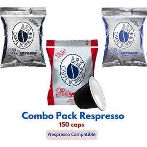 Caffè Borbone Respresso Nera + Rossa + Blu 150 capsules - Nespresso compatible - Italiaanse espresso koffiecups - Proefpakket