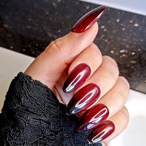 SD Press on Nails - No. 116 Bloody Mary - Lang Stiletto - Halloween - Rood/Zwart Ombre - Plaknagels - Gelnagels - Handgemaakte Nagels - 20 stuks - Cosplay - Accessoires - (gel)Nagellak - Nagelstudio - Nail Art - Nagels met lijm - L Nageltips