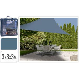 Schaduwdoek driehoek 3x3x3m - blauw