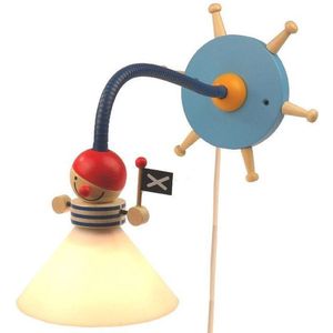 Niermann Wandleeslamp Piraat - Wandlamp - 1 licht - Blauw, Wit