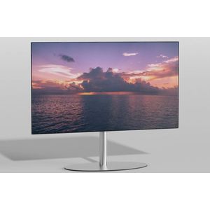 Cavus TV Vloerstatief ELLIPS 60 – geborsteld RVS - hoogte 60cm - VESA 400x300
